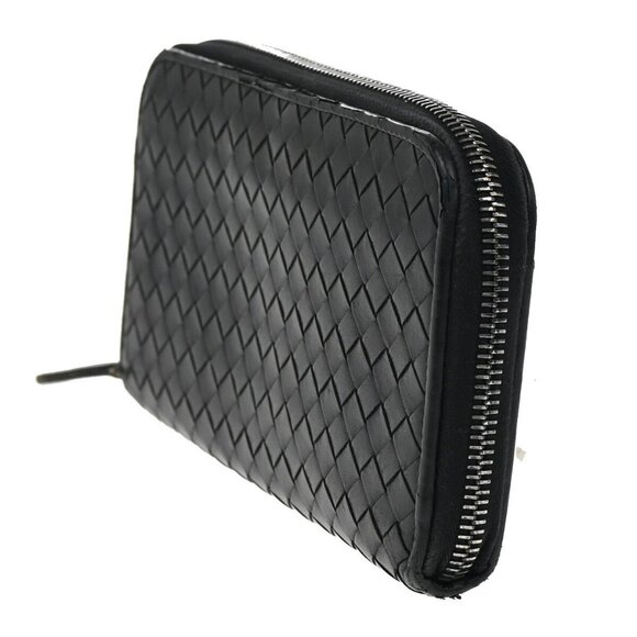 BOTTEGA VENETA Intrecciato Long Zipper Around Wallet Leather Black - Picture 12 of 16